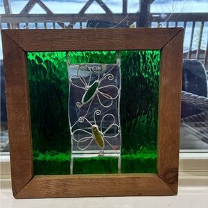 Green Stained Glass Butterfly Art